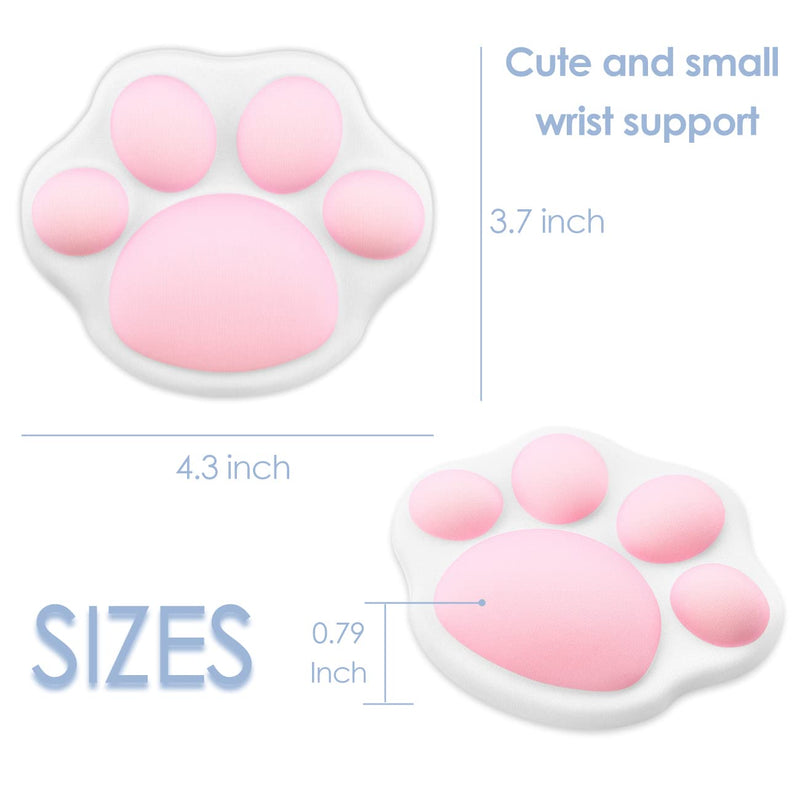 [Australia - AusPower] - ProElife Cute Mouse Wrist Support Pad Cat Paw Pattern, Comfortable Soft Wrist Rest Hand Pillow Relief Hand’s Pain with Non-Slip Rubber Base 4.3'' x 3.7'' for Home, Office Computer Laptop (White) White 