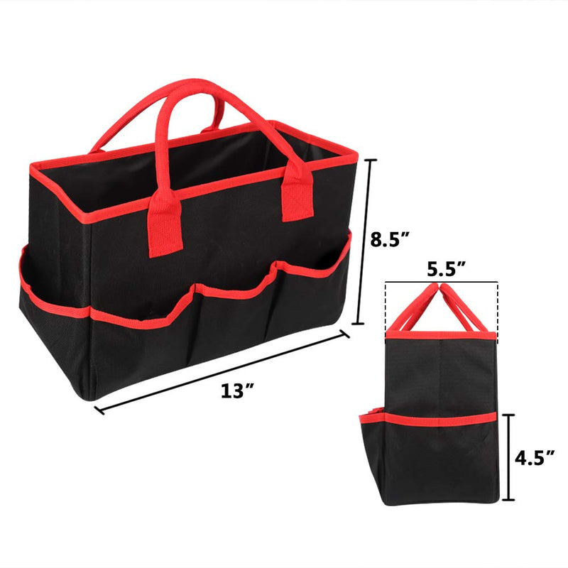 [Australia - AusPower] - Godery Desktop File Folder Tote and Stock Organize, Fundamentals Art Organizer Storage Craft Tote Bag for Office Desk Organize, Make-up Storage Tote with Handles for Travel or Daily Use, Black 