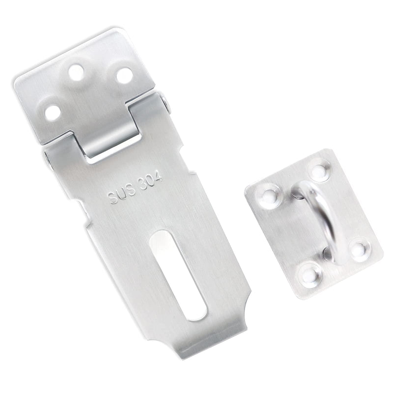 [Australia - AusPower] - Safety Door Hasp Padlock Latch Lock,SUS 304 Polished Brushed Surface,Hasp Lock Latch(3"/80cm) Thicken HaspLock Suitable for Doors,Sheds,Closets,Lockers(3"Hasp-Silver) 3"(Hasp Silver) 