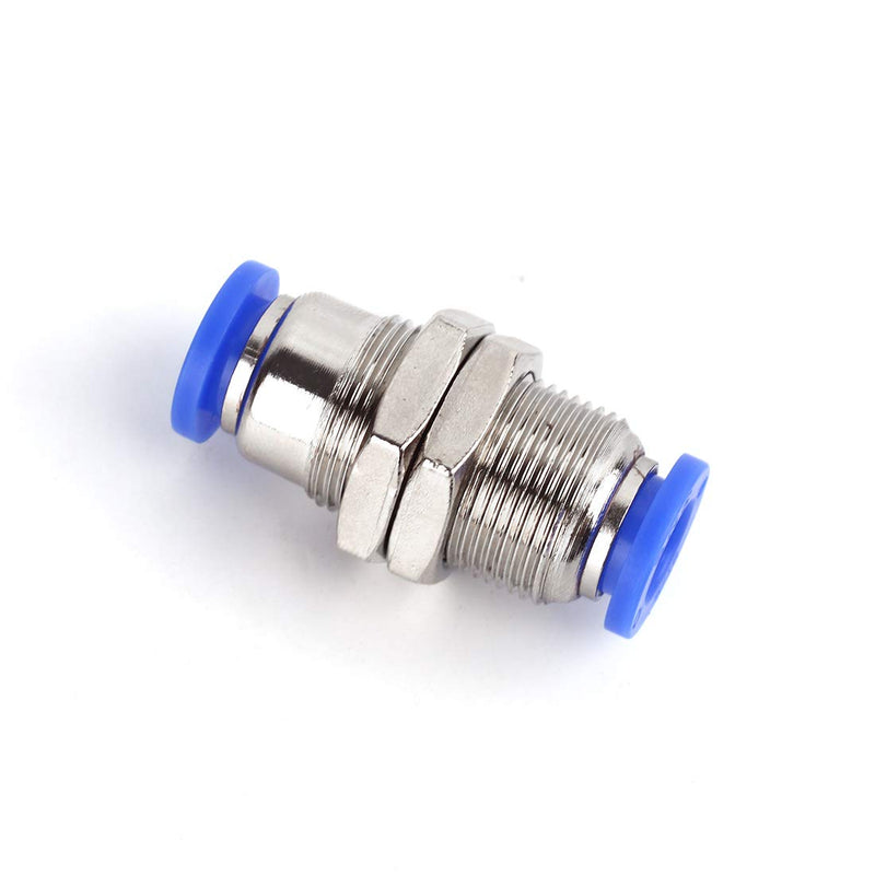 [Australia - AusPower] - SNS SPM-1/4 Tube OD 1/4 NPT Bulkhead Union Nickel Plated Brass Push to Connect Fittings 10 PCS Per Pack 