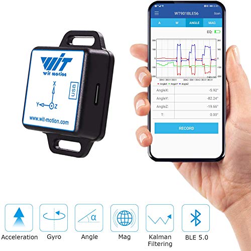 [Australia - AusPower] - [Bluetooth 5.0 Accelerometer+Inclinometer] WT901BLECL MPU9250 High-Precision 9-axis Gyroscope+Angle(XY 0.05° Accuracy)+Magnetometer with Kalman Filter, Low-Power 3-axis AHRS IMU Sensor for Arduino 
