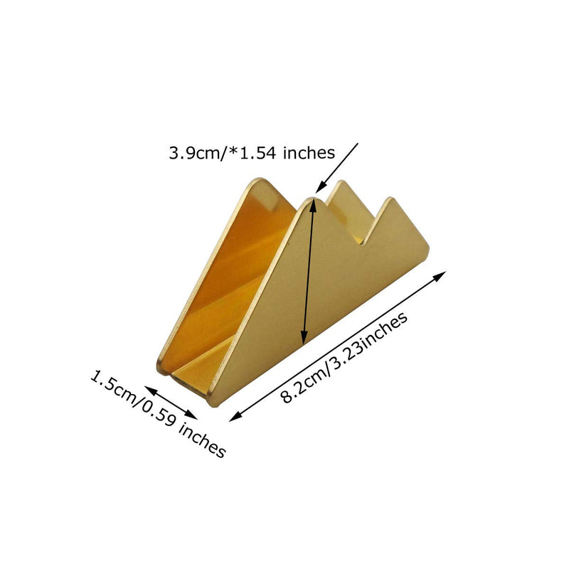 [Australia - AusPower] - Enyuwlcm Metal Business Card Holder for Desk Brass Business Card Stand for Office Tabletop Counter Organizer Gold 2 Pack 