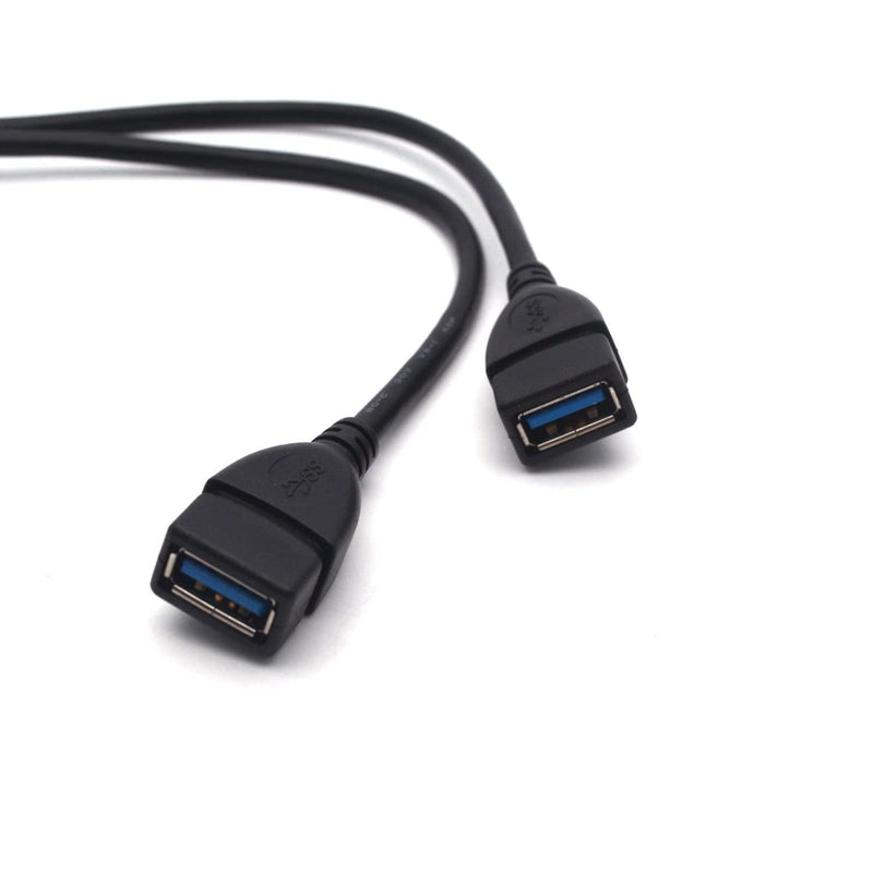 [Australia - AusPower] - Antrader USB 3.0 Type A 90 Degree Male to Straight Female Data Converter Adapter Cable Black Left & Right 2 Pairs Usb Cable Left + Right 