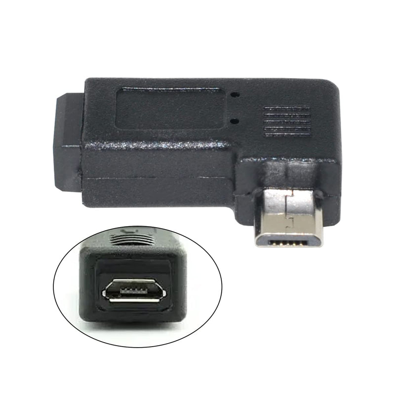 [Australia - AusPower] - JSER 90 Degree Left Angled Micro USB 2.0 5P Male to Female M to F Extension Adapter 