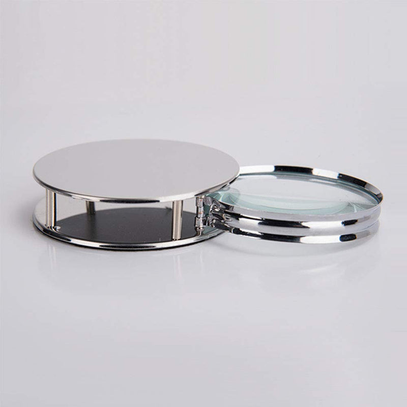 [Australia - AusPower] - Portable Magnifier Foldable Round 20X Magnifying Glass with Metal Protective Case,Pocket Handheld Magnifier Loupe Lens for Reading Inspection Science Diamonds 