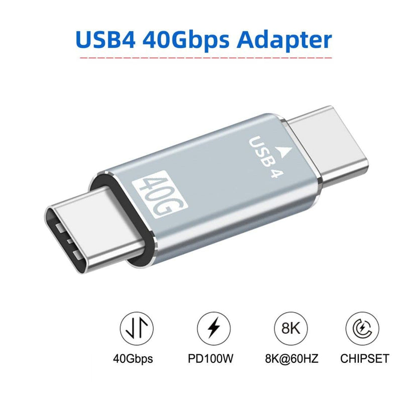 [Australia - AusPower] - ChenYang CY USB C Male to Male Adapter,USB4 Type C 100W Power Data 8K Video Extension Connector Adapter 
