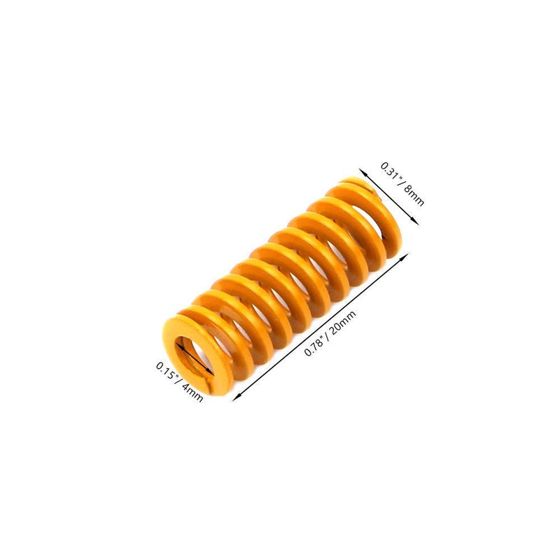 [Australia - AusPower] - 3D Printer Heat Bed Leveling Spring 8x20mm Compression Upgrade Yellow for Creality Ender 3 cr10 (Note: Please Choose"Sold by shenzhen Eewolf" Before Purchasing) 