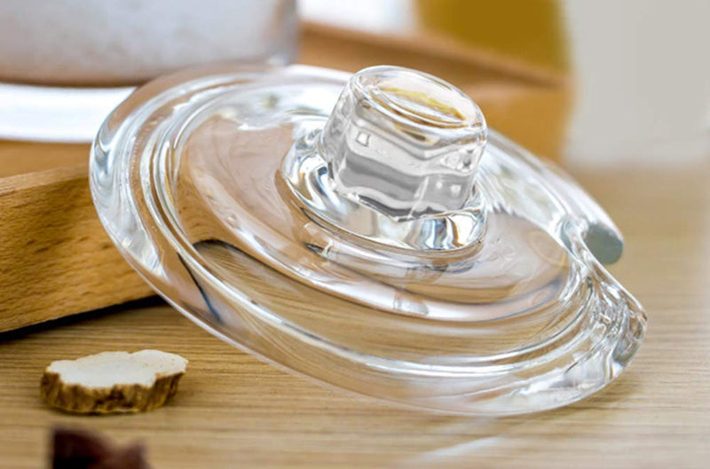 [Australia - AusPower] - 123Arts Glass Sugar Bowl Spice Jar with Lid and Stainless Steel Spoon Spoon 1pcs 