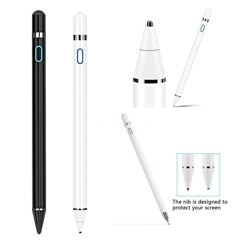 [Australia - AusPower] - Stylus Pens for Touch Screen Devices, Active Digital Stylus Pencils Compatible with iOS/Android/Windows, Universal Touch Screen Capacitive Stylus for Apple/Samsung/Huawei Tablets_Black Black 