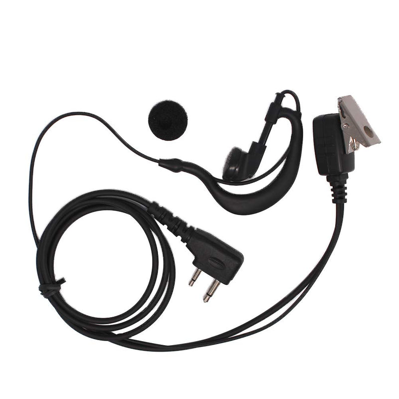 [Australia - AusPower] - Amotionergy G-Shape Earpiece Headset Compatible for ICOM IC-F14 IC-F24S IC-F11 IC-F21 IC-F4011 IC-F3011 IC-F3013 IC-F3GT IC-F33GT IC-V8 IC-V82 IC-U82 2 Pin Earphone Earhook with Mic (2 Pack) 