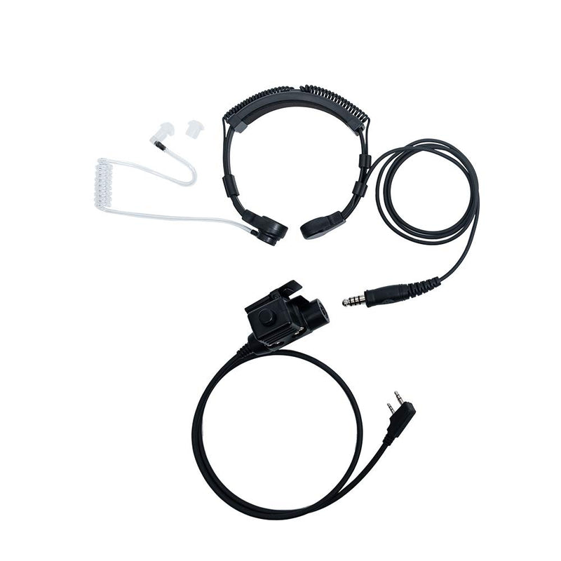[Australia - AusPower] - Caroo Tactical Throat Mic Headset Earpiece with with U94 Tactical PTT Compatible for Baofeng UV-5R BF-888S BF-F8HP BF-F9 UV-82 UV-82HP UV-82C Kenwood Walkie Talkies 2 Way Radio 