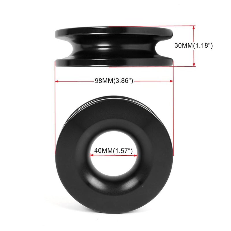 [Australia - AusPower] - BARTOO Winch Snatch Recovery Ring Aluminum 41000lb Snatch Block Ring Snatch-Ring Snatch Pulley for Soft Shackle ATV UTVï¼ˆBlackï¼‰ Black 