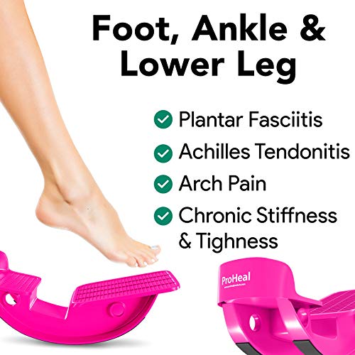 [Australia - AusPower] - ProHeal Foot Rocker Calf Stretcher with Spiked Ball Massager - for Plantar Fasciitis, Achilles Tendonitis - Calf, Foot, Heel, and Ankle Stretcher - Lower Leg Pain Relief - Black with Blue Ball 