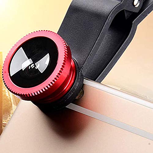 [Australia - AusPower] - for iPhone Android Mobile Phone Camera Universal Lens kit 3 in 1 Clipped on The Accessory 185°fisheye Wide Angle 10x Macro for Amateur Mobile Phone Photography-red 