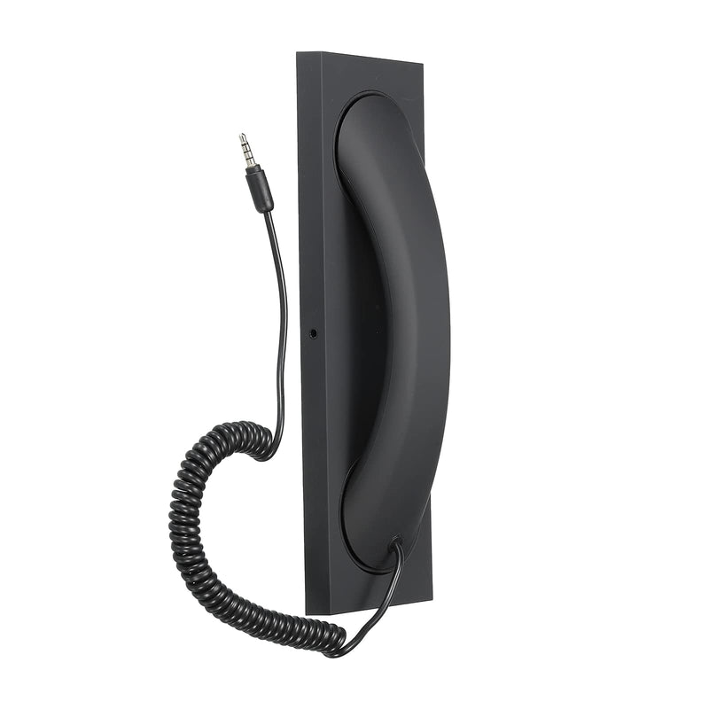 [Australia - AusPower] - MECCANIXITY 3.5mm Retro Telephone Handset with Base Telephone Receiver for Microphone Speaker Black 