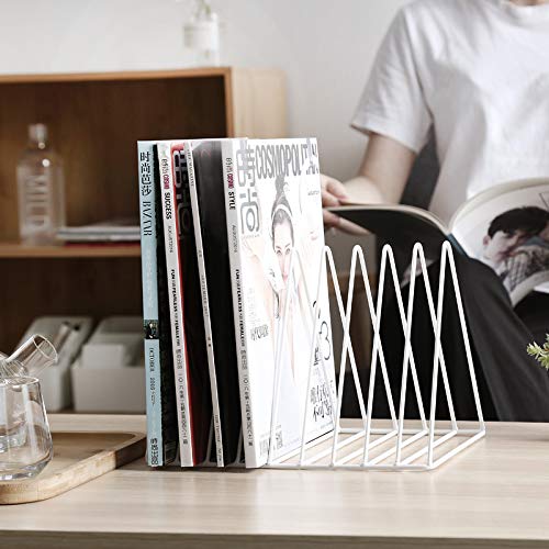 [Australia - AusPower] - Sooyee 9 Slot White Magazine Holder,Desktop File Sorter Organizer Triangle Bookshelf Decor Home Office 