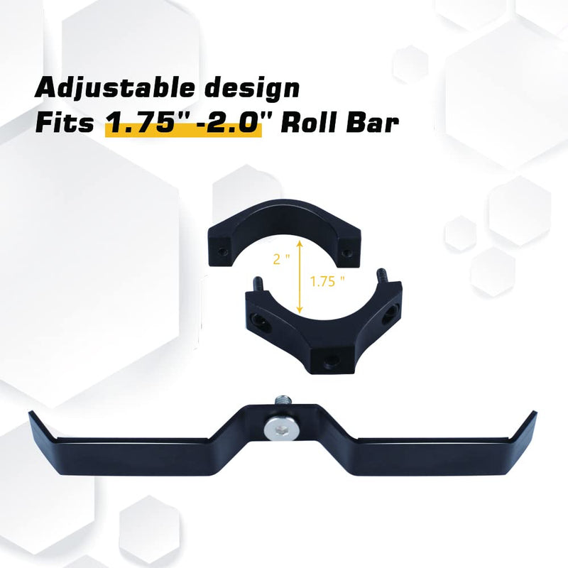 [Australia - AusPower] - Z8 UTV Headset Hanger with Bar Mount 1.75"- 2" Roll Cage Rugged Machined Headset Helemt Goggle Accessory Dual Hook Hanger Holder 