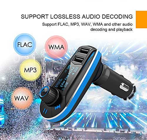 [Australia - AusPower] - Bluetooth FM Transmitter Car MP3 Player Hands-Free Car Kit Wireless Radio Audio Adapter with Dual USB 5V 2.1A USB Port, 