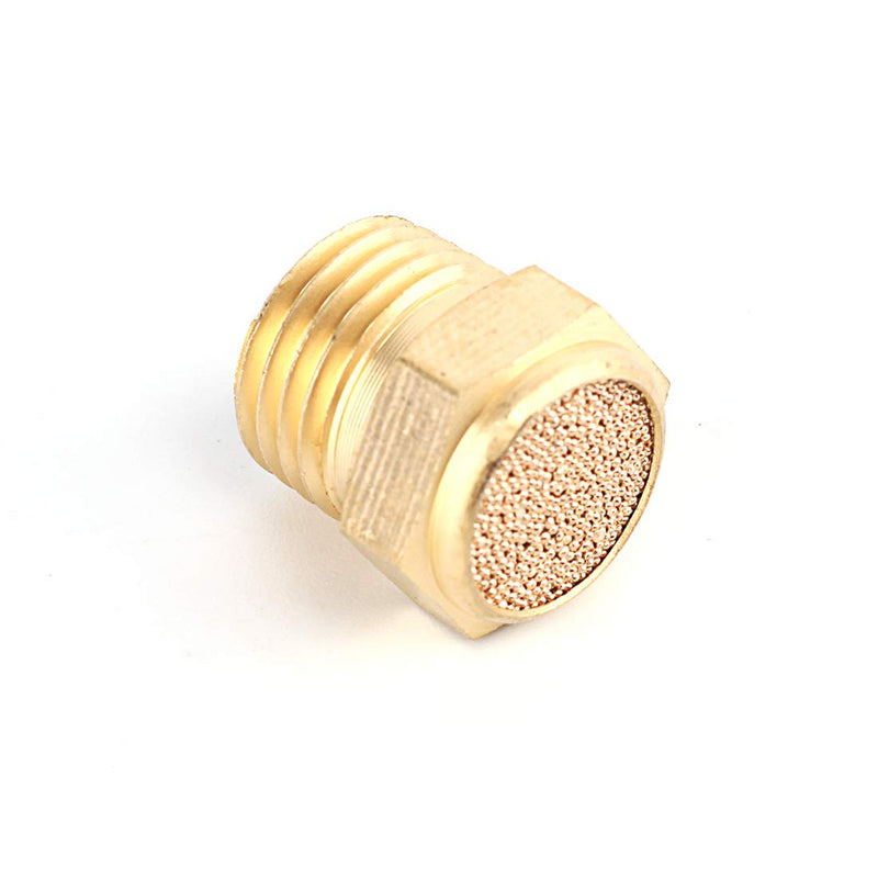[Australia - AusPower] - SNS PSV-N02 Male Thread 1/4 NPT Brass Pneumatic Exhaust Muffler Silencer 10 PCS Per Pack 