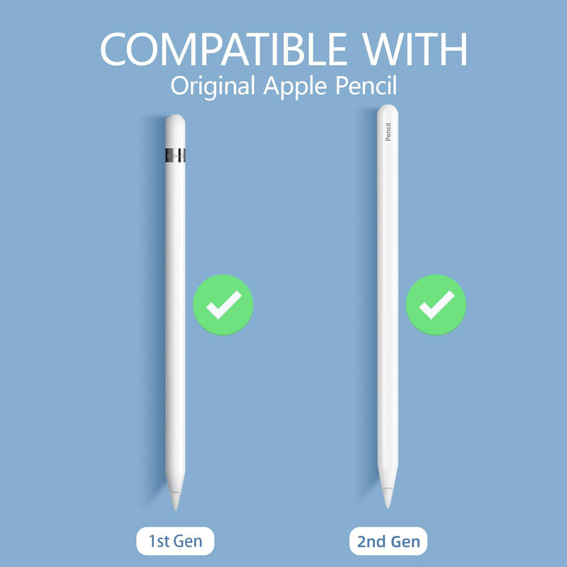 [Australia - AusPower] - nimin Replacement Tips for Apple Pencil 2nd Gen & 1st Gen- [8 Pack] Apple Pencil Spare No Wear Out Fine Point Precise Control Apple Pen Tip, Plastic Tips + Metal Tips 