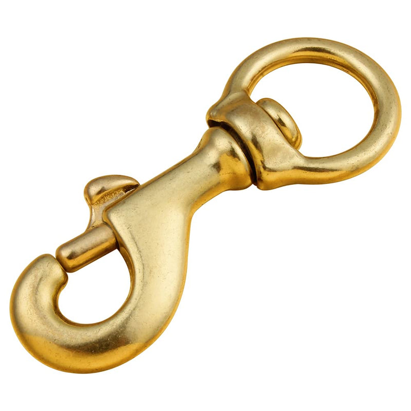 [Australia - AusPower] - Faneta 3-1/4 Inch Solid Brass Swivel Bolt Snap Hooks 7/8 Inch Swivel Eye Single Ended Scuba Diving Clips Keychain Holder for Dog Collar, Pet Leash, Flag Halyard and More (2 Pieces) 