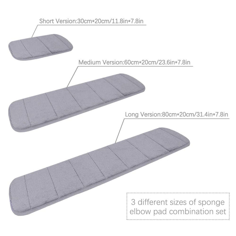 [Australia - AusPower] - 4Pcs Computer Wrist Elbow Pad, FULANDL Different Size Combination Arm Elbow Support Mat Premium Material Keyboard Wrist Rest for Office Table Desktop Laptop Working Gaming- Less Elbow Pain 