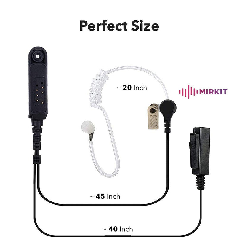[Australia - AusPower] - Mirkit Headset Covert Acoustic Tube Radio Earpiece with Mic for Two Way Radios with Reinforced Cable, Compatible with: Baofeng UV-9R Plus, BF-9700, A-58, UV-XR, UV-5S, GT 3 WP 