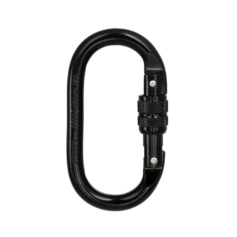 [Australia - AusPower] - Heavy Duty Locking Climbing Carabiner Clip (Blue) CE Rated 25 kN 5600 LB Rugged Terrain Approved Industrial Strength Twist Lock Carabiners Clips for Rigging, Ropes, Hammocks, Camping Black(2Pack) 