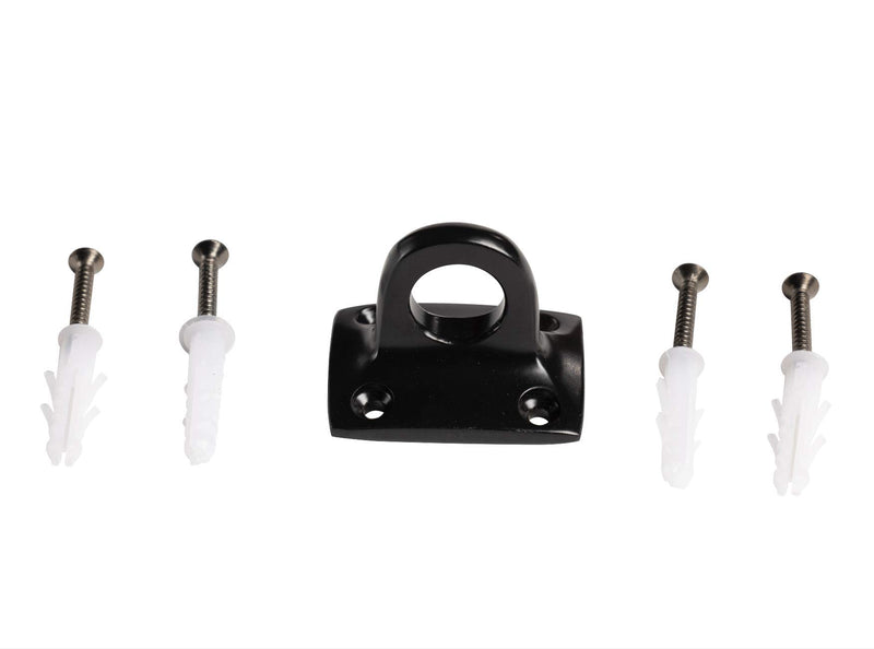 [Australia - AusPower] - Montour Line Large Loop Wall Plate for Hanging Ropes in Black Powder Coated, Post Queue Line Barrier for Movie Theaters, Grand Openings, Hotels 