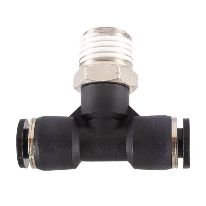 [Australia - AusPower] - Male Branch Tee Push to Connect Air Line Fittings 1/4"OD x 1/4"NPT Thread Quick Release Connectors 3 Way Shaped Union Adapter Fitting 