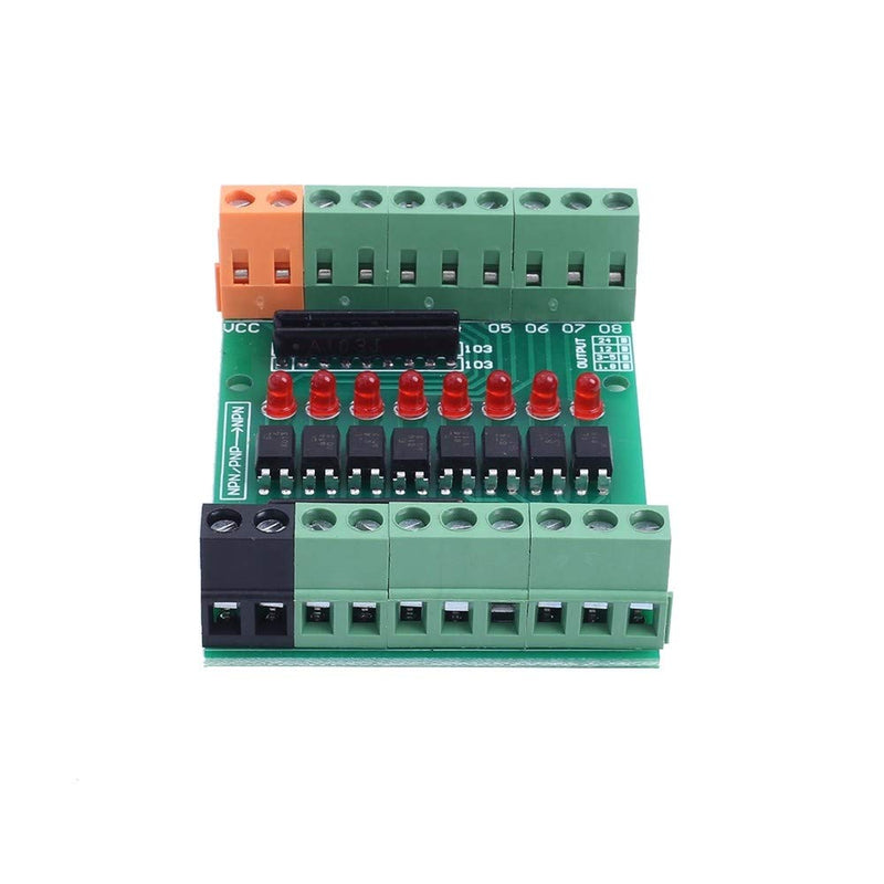 [Australia - AusPower] - 8-Channel Optocoupler Isolation Board, DC 3.3V 5V Driver Photoelectric Isolated Module PNP NPN Signal Converter Low High Level Output 