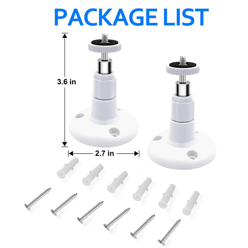 [Australia - AusPower] - Wall Mount for Wyze Cam Pan V3 & Wyze Cam V3 & Wyze Cam Outdoor, 2 Pack 360 Degree Swivel Adjustable Wall Mount Bracket for Wyze Outdoor Indoor Camera System (Wyze Camera is NOT Included) White 