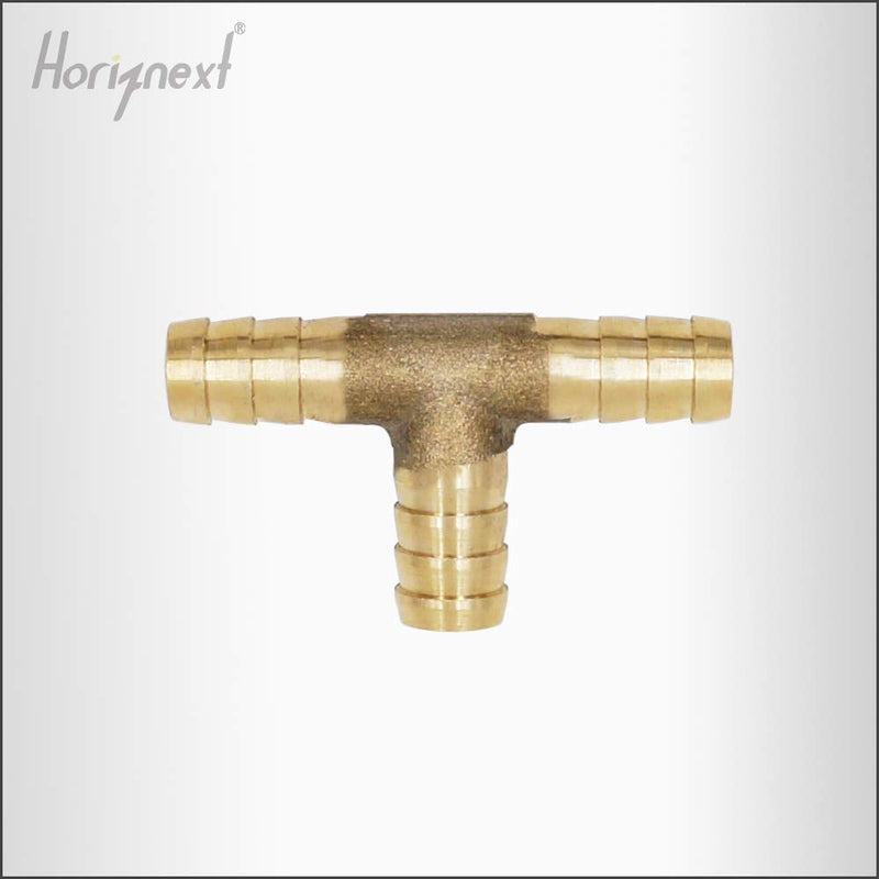 [Australia - AusPower] - Horiznext Brass Hose Splicer Fitting, Tee, 3/8" x 3/8" x 3/8" Hose ID Barbed 3/8 Inch 