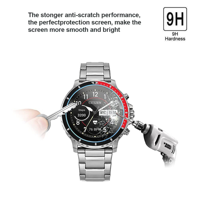 [Australia - AusPower] - (3PCS) Mihence Compatible for Citizen CZ Smart Watch Screen Protector, 9H Anti-Scratch Premium Real Tempered Glass Screen Protector for Citizen CZ Smart (46mm) Stainless Steel Smartwatch 