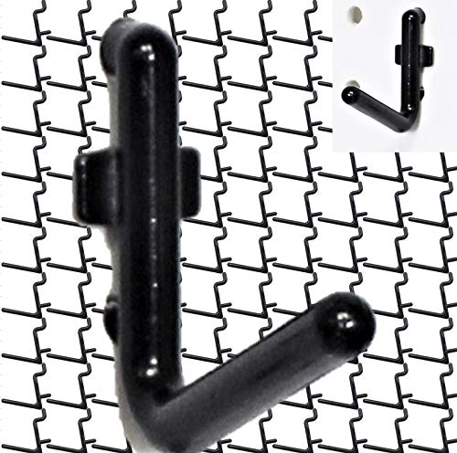 [Australia - AusPower] - WallPeg Locking PEG Hook Kit - 100 L Pegboard Hooks Tool Storage Garage Organizer Choice B/W (100, Black) 
