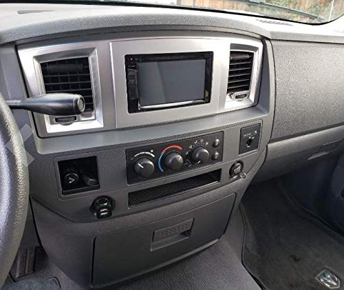 [Australia - AusPower] - Silver Double Din Dash Install Kit w/Wiring Harness Radio Stereo Compatible with Dodge Ram 