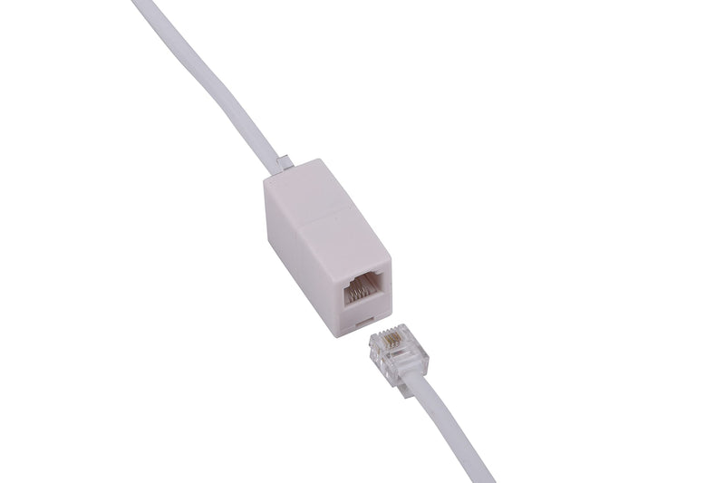 [Australia - AusPower] - RJ11 Coupler, Straight Telephone Inline Coupler RJ11 6P4C Inline Keystone Jack Female to Female Straight Telephone Cable Cord Extension Adapter White 5 Pack White 5Pack 