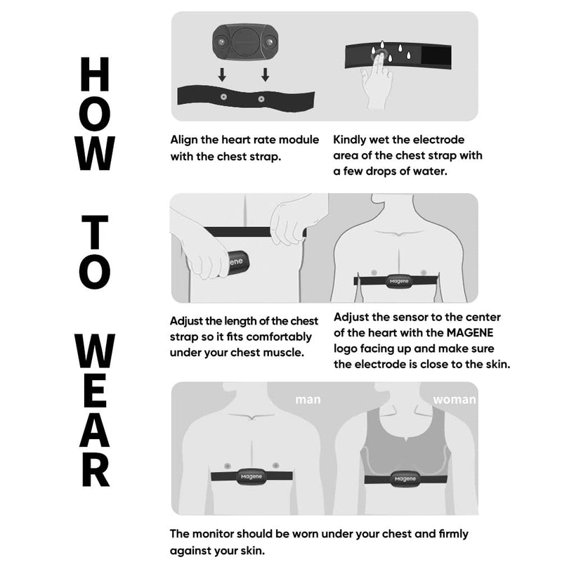 [Australia - AusPower] - Magene H303 Heart Rate Monitor, Heart Rate Sensor Chest Strap, Protocol ANT+/Bluetooth, Compatible with iOS/Android APPs 