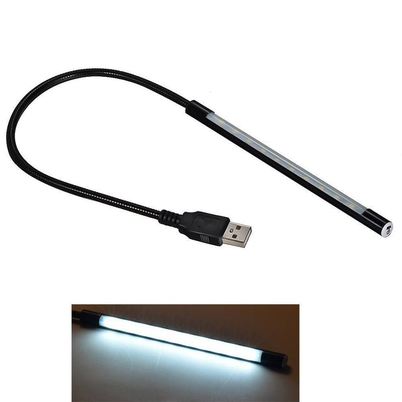 [Australia - AusPower] - Mudder Portable USB Flexible Stick Dimmable Touch Switch LED White Light Lamp for Laptop Computer PC (Black) 