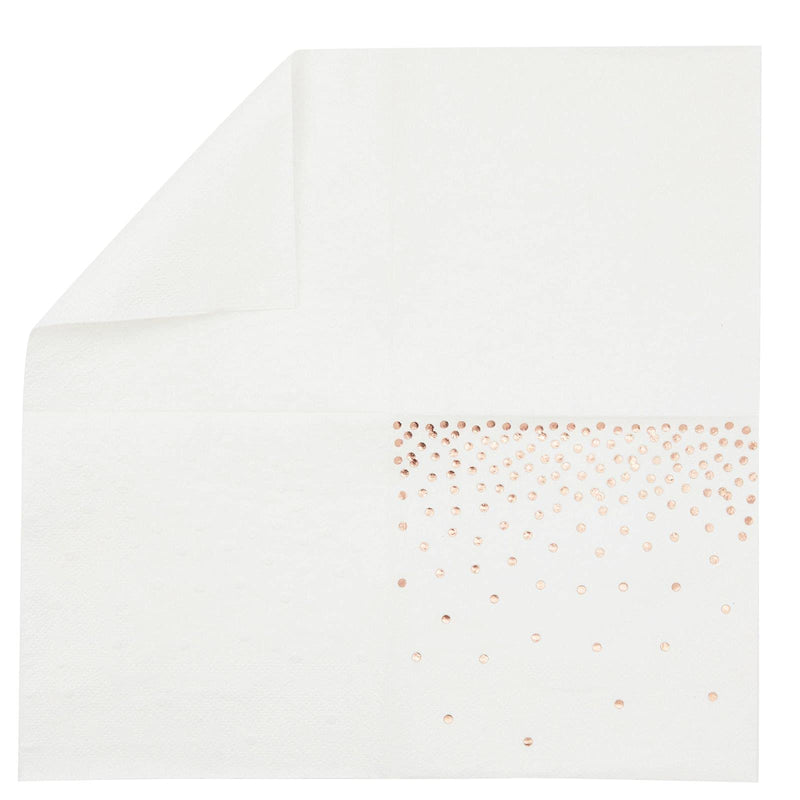 [Australia - AusPower] - Rose Gold Foil Paper Cocktail Napkins for Party, Polka Dot Confetti (5x5 In,100 Pack) 