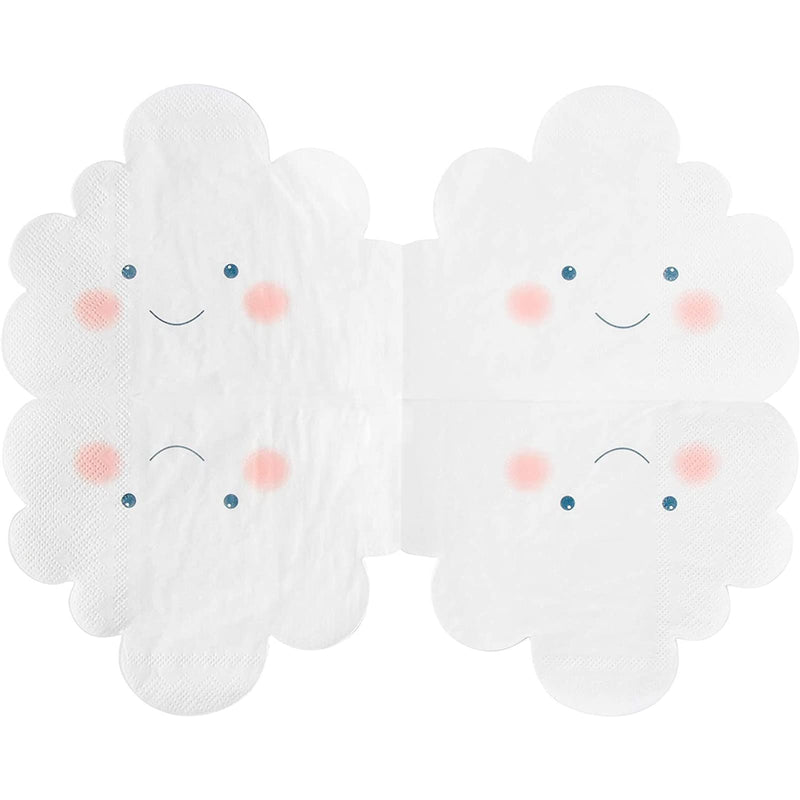 [Australia - AusPower] - White Cloud Paper Napkins for Baby Shower (6.3 x 5.1 In, 50 Pack) 