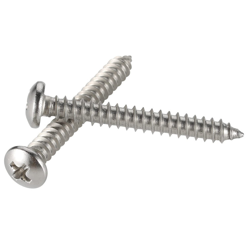 [Australia - AusPower] - #6 x 1-1/2" Phillips Pan Head Self Tapping Screw, Pan Head Sheet Metal Screws Wood Screws, Stainless Steel 304 (18-8), 100 Pack #6×1-1/2" (100 pcs) 