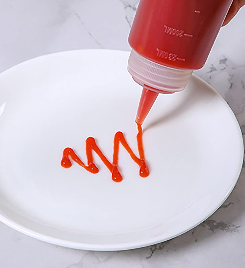 [Australia - AusPower] - Fasmov 20 Pack 8-ounce Plastic Condiment Squeeze Squirt Bottles, Plastic Squeeze Bottles with Blue Tip Cap for Ketchup, Sauces, Salad Dressings, Crafts and More 