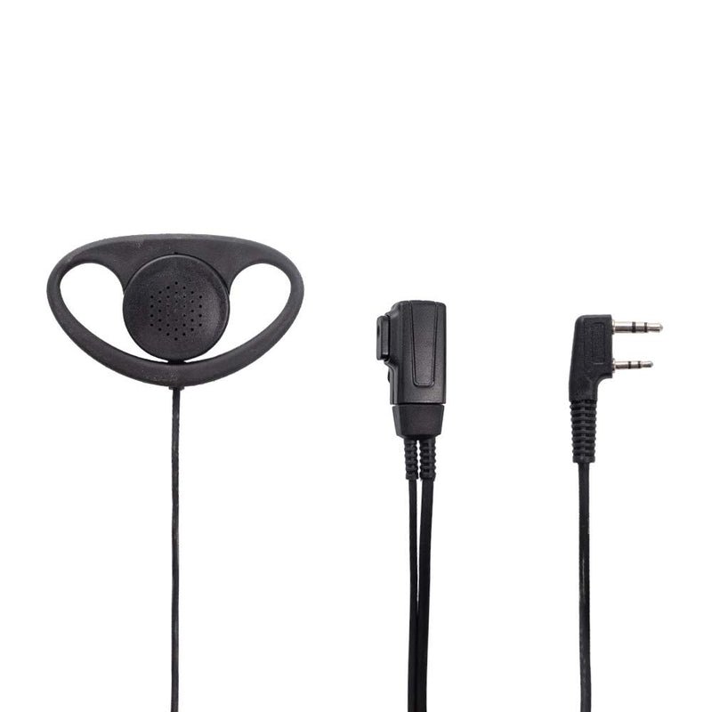 [Australia - AusPower] - Caroo D Shape Earpiece Headset with Mic PTT Compatible with Baofeng UV-5R BF-888S BF-F8HP BF-F9 UV-82 UV-82HP UV-82C Kenwood TK-2107 TK-3107 Walkie Talkies Two Way Radio 2 pin 