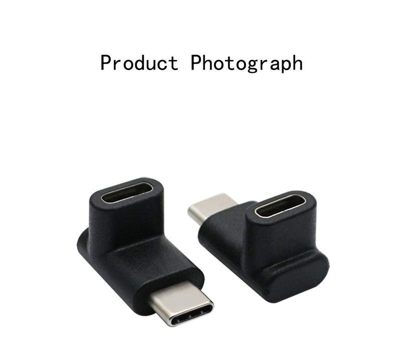 [Australia - AusPower] - 90 Degree Right Angle Type-C Male to Type-C Female Adapter,2-Pack,up and Down 90 Degree Type-c Plug to Jack Expansion Adapter is Suitable for Notebook Computers, Tablet Computers and Mobile Phones 