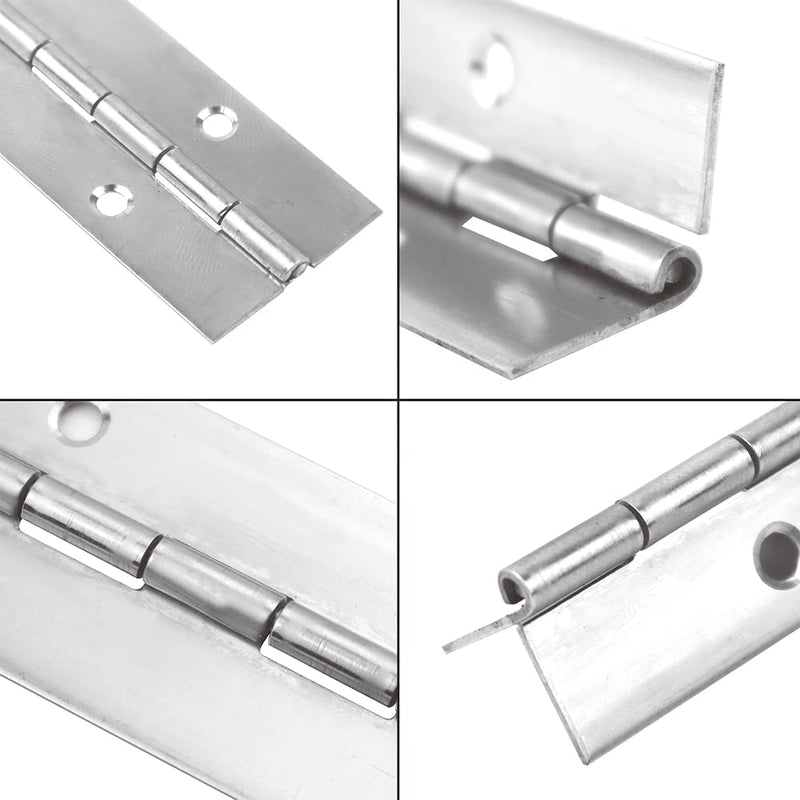 [Australia - AusPower] - 2PCS 14 inch Piano Hinges for Cabinet Hinges Heavy Duty Continuous & Piano Hinges Sliver Stainless Steel 304 Long Hinges Door Hinges for DIY Wood Craft Box, Door 2pack 14 inch(Sliver) 