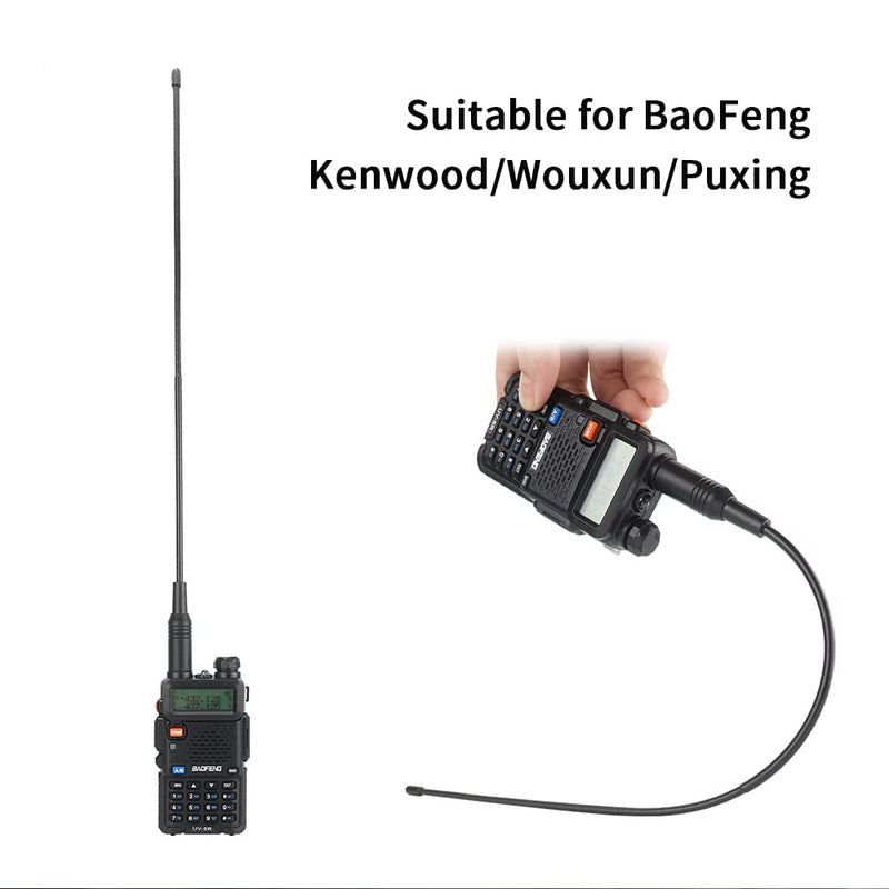 [Australia - AusPower] - LSENG Walkie Talkie Antenna for Baofeng Radio Antenna Upgrade 14.96 Inch Whip Dual Band VHF/UHF 144/430Mhz SMA-Female Antennas for Motorola BF-F8HP UV-5R UV-82 (2 Pack) 2PCS 