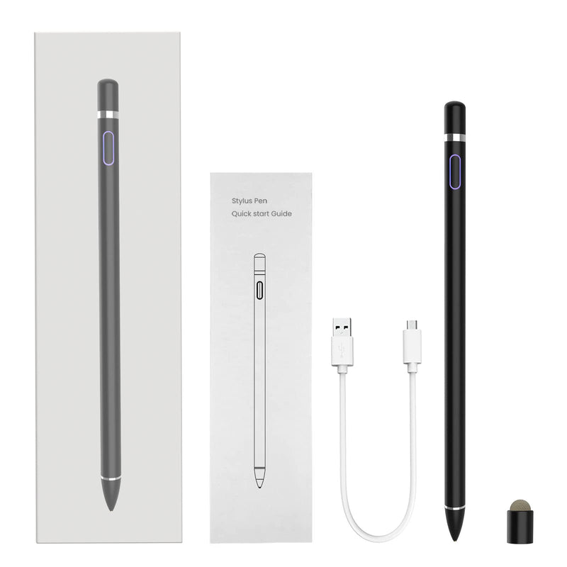 [Australia - AusPower] - Stylus Pens for Touch Screens, Drawing Stylist Compatible with iPad Generation Air Pro Mini iPhone Galaxy Kindle Fire Surface Android Tablets Phones Alternative Pencil Digital Smart Styluses (Jet) Jet 