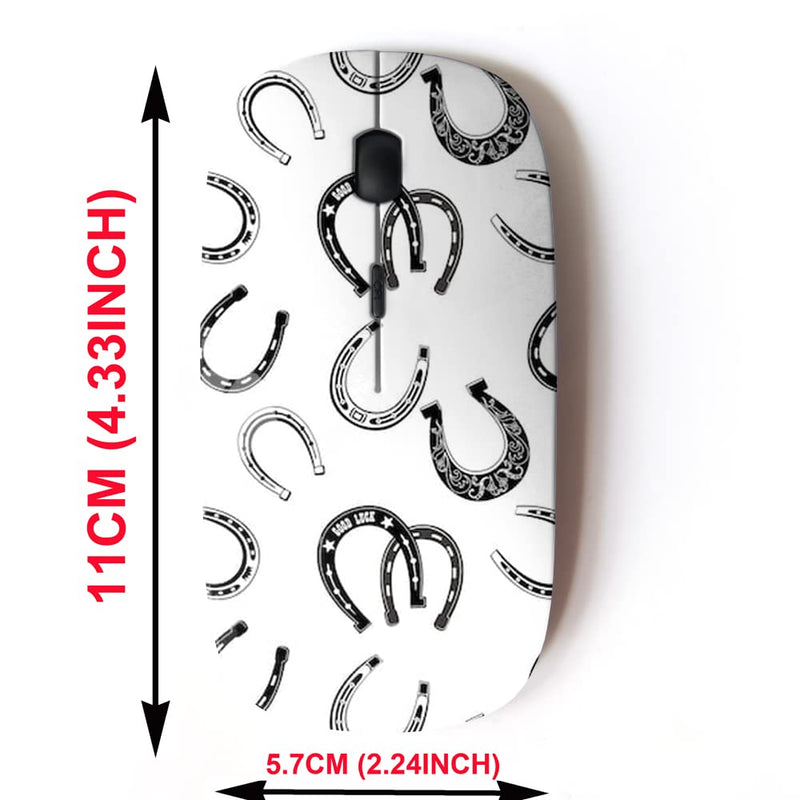 [Australia - AusPower] - 2.4G Wireless Mouse with Cute Pattern Design for All Laptops and Desktops with Nano Receiver - Horse Shoe icon 