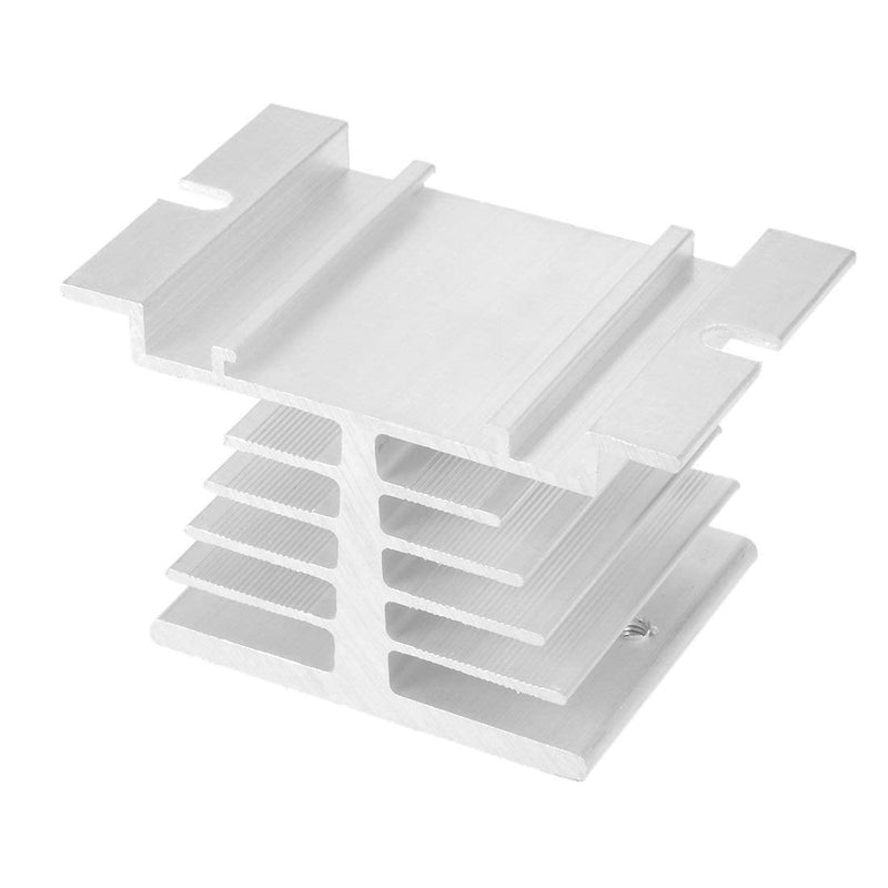 [Australia - AusPower] - YXQ Heatsink Base Solidstate Relay Aluminum Sheet Cooler with M4 Mount Screw Silver Tone 